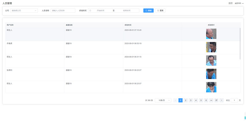 入侵人員抓拍